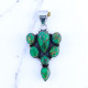 Wholesale 925 Sterling Silver Green Copper Turquoise Vintage Cluster Pendant| MYS P199 Wholesale 925 Sterling Silver Green Copper Turquoise Vintage Cluster Pendant| MYS P199