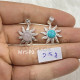 Wholesale 925 Sterling Silver Gemstone Pendant | Celestial Sunburst Radiant Rays Natural Rose Quartz & Turquoise Cabochon Charm (MYS P2) Wholesale 925 Sterling Silver Gemstone Pendant | Celestial Sunburst Radiant Rays Natural Rose Quartz & Turquoise Cabochon Charm (MYS P2)