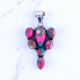 Wholesale 925 Sterling Silver Pink Spiny Oyster Turquoise Vintage Cluster Pendant| MYS P200 Wholesale 925 Sterling Silver Pink Spiny Oyster Turquoise Vintage Cluster Pendant| MYS P200