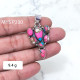 Wholesale 925 Sterling Silver Pink Spiny Oyster Turquoise Vintage Cluster Pendant| MYS P200 Wholesale 925 Sterling Silver Pink Spiny Oyster Turquoise Vintage Cluster Pendant| MYS P200