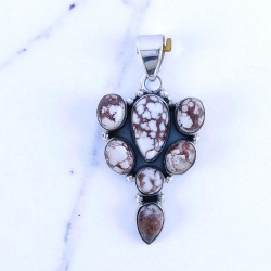 Wild Horse Jasper Vintage Cluster Wholesale 925 Sterling Silver Pendant |MYS P201 Wild Horse Jasper Vintage Cluster Wholesale 925 Sterling Silver Pendant |MYS P201
