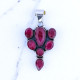 Wholesale 925 Sterling Silver Ruby Corundum Vintage Cluster Pendant |MYS P202 Wholesale 925 Sterling Silver Ruby Corundum Vintage Cluster Pendant |MYS P202