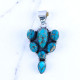 Wholesale 925 Sterling Silver Blue Copper Turquoise Vintage Cluster Pendant |MYS P205 Wholesale 925 Sterling Silver Blue Copper Turquoise Vintage Cluster Pendant |MYS P205