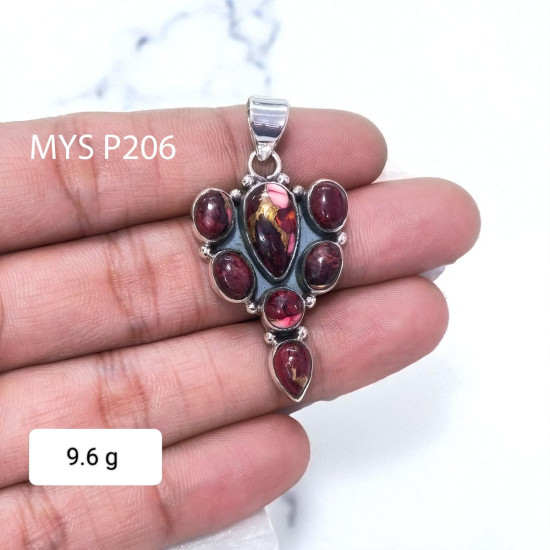 Wholesale Rose Dahlia Turquoise Gemstone 925 Sterling Silver Pendant |MYS P206 Wholesale Rose Dahlia Turquoise Gemstone 925 Sterling Silver Pendant |MYS P206