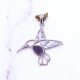 Wholesale 925 Sterling Silver Hummingbird Pendant | Natural Amethyst Nature Jewelry (MYS P208 Wholesale 925 Sterling Silver Hummingbird Pendant | Natural Amethyst Nature Jewelry (MYS P208