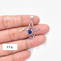 Unique Peace Pigeon Bird Pendant 925 Sterling Silver Jewelry Blue Sapphire Gemstone Pendant Charm (MYS P213)