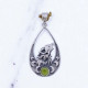 Wholesale 925 Sterling Silver Howling Wolf Pendant | Natural Peridot Moon Teardrop Jewelry (MYS P215) Wholesale 925 Sterling Silver Howling Wolf Pendant | Natural Peridot Moon Teardrop Jewelry (MYS P215)