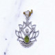 Wholesale 925 Sterling Silver Yoga Goddess Pendant | Natural Peridot Lotus Boho Jewelry (MYS P219) Wholesale 925 Sterling Silver Yoga Goddess Pendant | Natural Peridot Lotus Boho Jewelry (MYS P219)