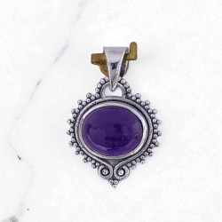 Wholesale 925 Sterling Silver Amethyst Pendant | Vintage Bali Style Boho Jewelry (MYS P224) Wholesale 925 Sterling Silver Amethyst Pendant | Vintage Bali Style Boho Jewelry (MYS P224)