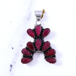Wholesale 925 Sterling Silver Ruby Pendant | Native Southwestern Style Cluster Jewelry (MYS P234) Wholesale 925 Sterling Silver Ruby Pendant | Native Southwestern Style Cluster Jewelry (MYS P234)