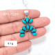 Wholesale 925 Sterling Silver Turquoise Pendant | Native Southwestern Style Cluster Jewelry (MYS P239) Wholesale 925 Sterling Silver Turquoise Pendant | Native Southwestern Style Cluster Jewelry (MYS P239)