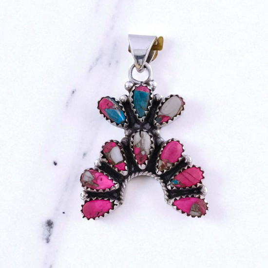 Natural Cotton Candy Turquoise 925 Solid Sterling Silver Gemstone Pendant Fine Jewelry for Women (MYS P240) Natural Cotton Candy Turquoise 925 Solid Sterling Silver Gemstone Pendant Fine Jewelry for Women (MYS P240)