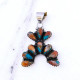 Wholesale 925 Sterling Silver Spiny Oyster Turquoise Pendant | Native Southwestern Style Cluster Jewelry (MYS P242) Wholesale 925 Sterling Silver Spiny Oyster Turquoise Pendant | Native Southwestern Style Cluster Jewelry (MYS P242)