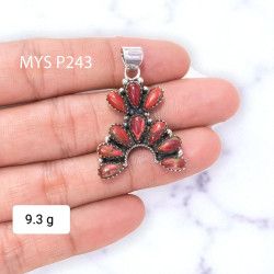 Wholesale 925 Sterling Silver Spiny Oyster Turquoise Handmade Pendant (MYS P243)