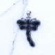 Large 925 Sterling Silver Dragonfly Pendant | Natural Black Onyx Statement Animal Jewelry (MYS P245)