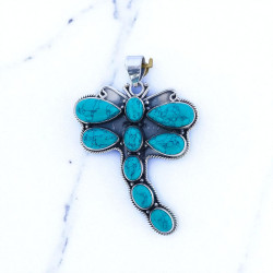Wholesale Large 925 Sterling Silver Dragonfly Pendant | Natural Turquoise Statement Animal Jewelry (MYS P249) Wholesale Large 925 Sterling Silver Dragonfly Pendant | Natural Turquoise Statement Animal Jewelry (MYS P249)