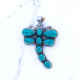Wholesale Large 925 Sterling Silver Dragonfly Pendant | Natural Turquoise Statement Animal Jewelry (MYS P249) Wholesale Large 925 Sterling Silver Dragonfly Pendant | Natural Turquoise Statement Animal Jewelry (MYS P249)
