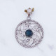 25 Sterling Silver Gemstone Pendant Round Swirl Filigree Natural Labradorite & Moonstone Charm Pendant (MYS P25)