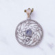 25 Sterling Silver Gemstone Pendant Round Swirl Filigree Natural Labradorite & Moonstone Charm Pendant (MYS P25)