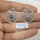 25 Sterling Silver Gemstone Pendant Round Swirl Filigree Natural Labradorite & Moonstone Charm Pendant (MYS P25)