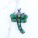 Wholesale Large 925 Sterling Silver Dragonfly Pendant | Green Mojave Turquoise Statement Animal Jewelry (MYS P250) Wholesale Large 925 Sterling Silver Dragonfly Pendant | Green Mojave Turquoise Statement Animal Jewelry (MYS P250)