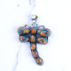 Wholesale Large 925 Sterling Silver Dragonfly Pendant | Orange Spiny Oyster Turquoise Statement Animal Jewelry (MYS P251) Wholesale Large 925 Sterling Silver Dragonfly Pendant | Orange Spiny Oyster Turquoise Statement Animal Jewelry (MYS P251)