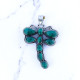 Wholesale Large 925 Sterling Silver Dragonfly Pendant | Natural Malachite Statement Animal Jewelry (MYS P256) Wholesale Large 925 Sterling Silver Dragonfly Pendant | Natural Malachite Statement Animal Jewelry (MYS P256)