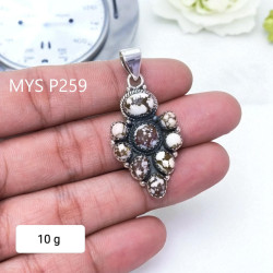 925 Sterling Silver Wild Horse Jasper Gemstone Magnesite Pendant (MYS P259)
