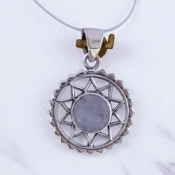 Wholesale 925 Sterling Silver Gemstone Pendant Starburst Sacred Geometry Natural Gemstone Charm Pendant (MYS P26)