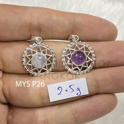 Wholesale 925 Sterling Silver Gemstone Pendant Starburst Sacred Geometry Natural Gemstone Charm Pendant (MYS P26)