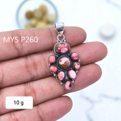 Wholesale 925 Sterling Silver Pink Mojave Turquoise Pendant | Native Southwestern Style Cluster Jewelry (MYS P260)