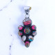 925 Sterling Silver Fine Pendants Handmade Cotton Candy Turquoise Gemstone Jewelry High Polish (MYS P261)