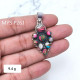 925 Sterling Silver Fine Pendants Handmade Cotton Candy Turquoise Gemstone Jewelry High Polish (MYS P261)
