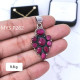 Wholesale 925 Sterling Silver Ruby Pendant | Native Southwestern Style Cluster Jewelry (MYS P262) Wholesale 925 Sterling Silver Ruby Pendant | Native Southwestern Style Cluster Jewelry (MYS P262)