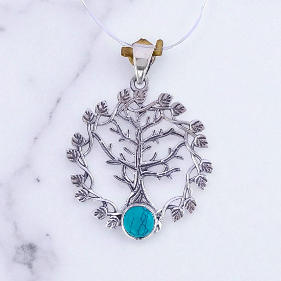 925 Sterling Silver Gemstone Pendant Tree of Life Design Natural Gemstone Charm Pendant (MYS P28) 925 Sterling Silver Gemstone Pendant Tree of Life Design Natural Gemstone Charm Pendant (MYS P28)