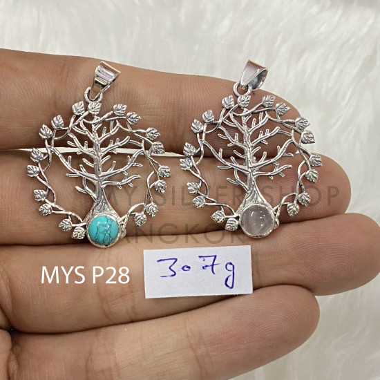 925 Sterling Silver Gemstone Pendant Tree of Life Design Natural Gemstone Charm Pendant (MYS P28) 925 Sterling Silver Gemstone Pendant Tree of Life Design Natural Gemstone Charm Pendant (MYS P28)