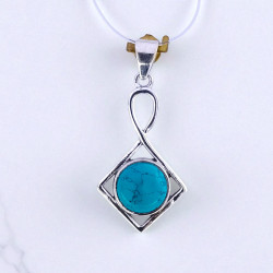 Wholesale 925 Sterling Silver Gemstone Pendant Infinity Twist Geometric Rhombus Natural Gemstone Charm Pendants (MYS P29)