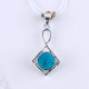 Wholesale 925 Sterling Silver Gemstone Pendant Infinity Twist Geometric Rhombus Natural Gemstone Charm Pendants (MYS P29)