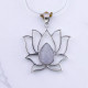 Wholesale 925 Sterling Silver Gemstone Pendant | Sacred Openwork Blooming Lotus Flower Pear-Cut Natural Turquoise & Rainbow Moonstone Statement Charm (MYS P3) Wholesale 925 Sterling Silver Gemstone Pendant | Sacred Openwork Blooming Lotus Flower Pear-Cut Natural Turquoise & Rainbow Moonstone Statement Charm (MYS P3)