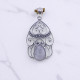 Wholesale 925 Sterling Silver Gemstone Pendant Filigree Arch Pear-Cut Natural Rainbow Moonstone & Amethyst Charm (MYS P32) Wholesale 925 Sterling Silver Gemstone Pendant Filigree Arch Pear-Cut Natural Rainbow Moonstone & Amethyst Charm (MYS P32)