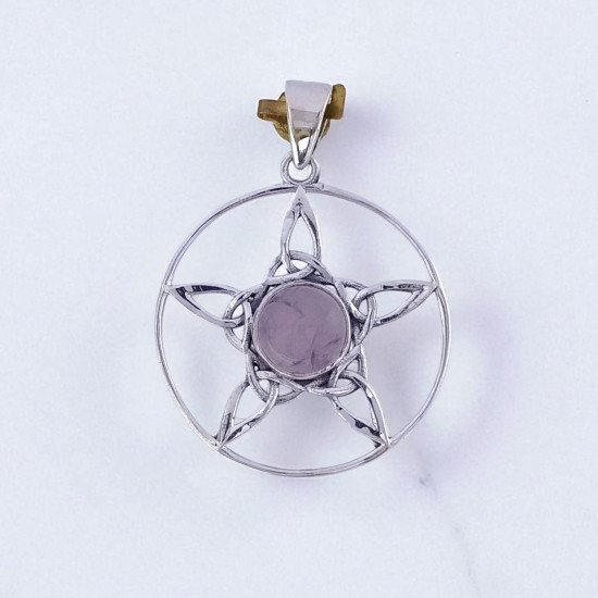 Wholesale 925 Sterling Silver Gemstone Pendant 5-Point Star Pentagram Charm Pendant Natural Gemstone Jewelry (MYS P35)