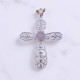 Wholesale 925 Sterling Silver Gemstone Pendant | Vintage Openwork Filigree Lace Scrollwork Cross Natural Gemstone Charm Pendant (MYS P8) Wholesale 925 Sterling Silver Gemstone Pendant | Vintage Openwork Filigree Lace Scrollwork Cross Natural Gemstone Charm Pendant (MYS P8)