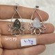 925 Sterling Silver Gemstone Pendant | Openwork Teardrop Lotus Flower Petal Pear-Cut Natural Labradorite & Rainbow Moonstone Charm (MYS P9)