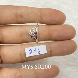 Wholesale Amethyat 925 Silver Dainty Lotus Crown Tiara Ring | MYS SR200