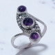 Wholesale Multi-Gemstone 3-Stone 925 Silver Balinese Bypass Rings | MYS SR203 Wholesale Multi-Gemstone 3-Stone 925 Silver Balinese Bypass Rings | MYS SR203