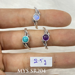 Wholesale Multi-Gemstone 925 Silver Delicate Vine Bypass Rings | MYS SR204