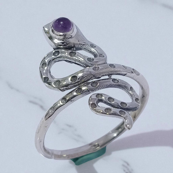 Wholesale Multi-Gemstone 925 Silver Textured Snake Bypass Rings | MYS SR205 Wholesale Multi-Gemstone 925 Silver Textured Snake Bypass Rings | MYS SR205