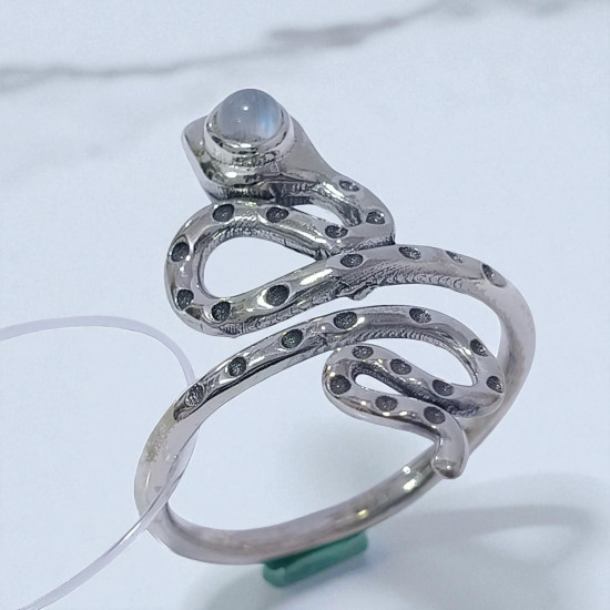 Wholesale Multi-Gemstone 925 Silver Textured Snake Bypass Rings | MYS SR205 Wholesale Multi-Gemstone 925 Silver Textured Snake Bypass Rings | MYS SR205