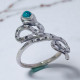 Wholesale Multi-Gemstone 925 Silver Textured Snake Bypass Rings | MYS SR205 Wholesale Multi-Gemstone 925 Silver Textured Snake Bypass Rings | MYS SR205