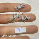 Wholesale Multi-Gemstone 925 Silver Textured Snake Bypass Rings | MYS SR205 Wholesale Multi-Gemstone 925 Silver Textured Snake Bypass Rings | MYS SR205